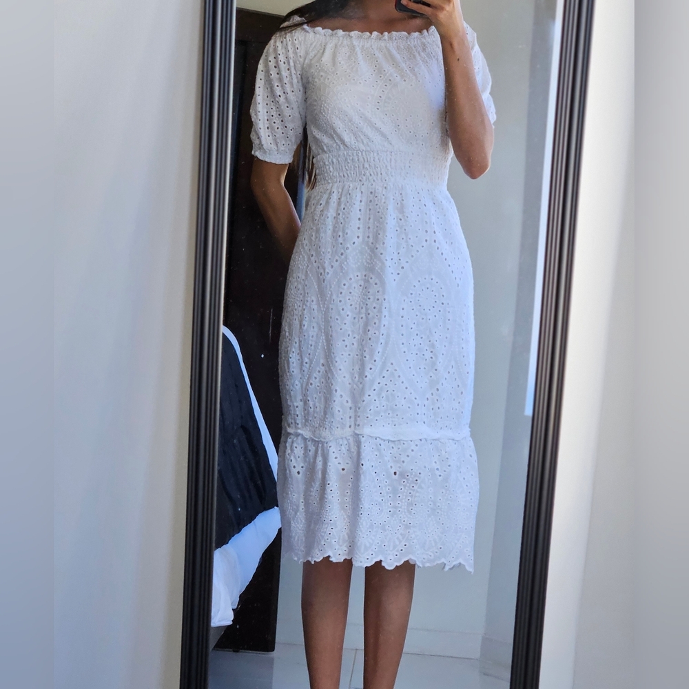 Betty Johnson embroidered midi dress